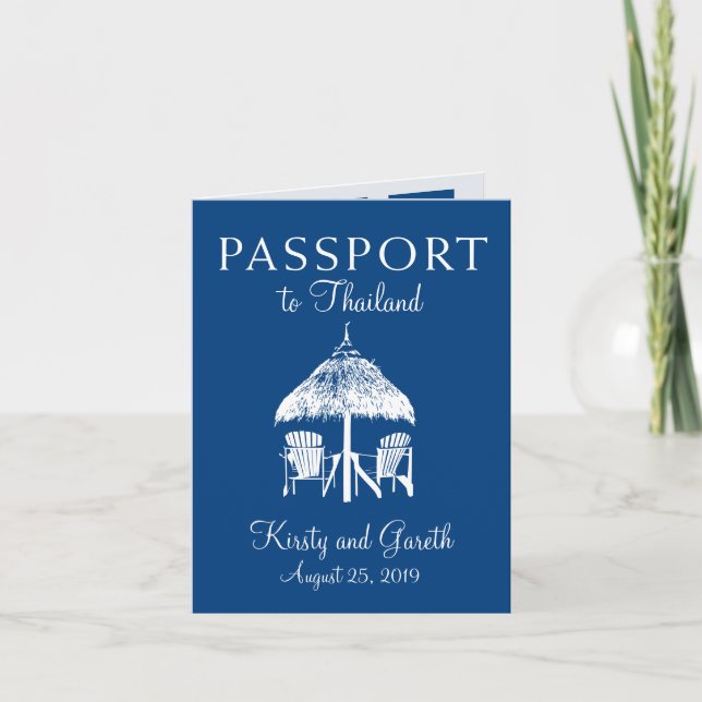 Convite Passaporte Thailandia Salve a Data | Casamento (Frente)
