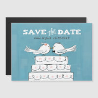 Pássaros de Amor no Bolo de Casamento Salve a Data