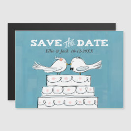 Convite Pássaros de Amor no Bolo de Casamento Salve a Data