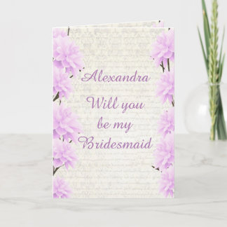 Convite Pastel pale lilac floral, você será minha dama de 