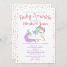 Convite Pastel Unicorn Baby Sprinkle