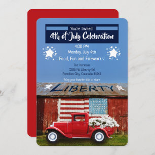 Convite Patriótico para Caminhões Vermelhos em 4 d