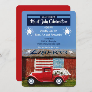 Convite Patriótico para Caminhões Vermelhos em 4 d