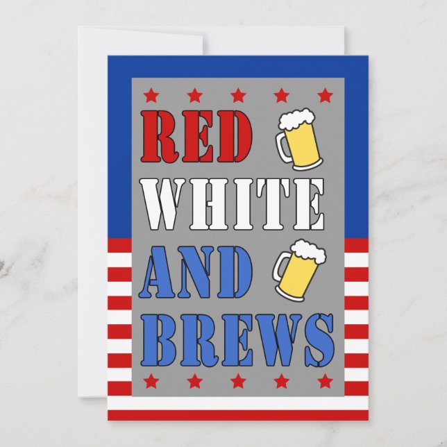 Convite Patriótico Vermelho Branco e Cervejas 4 de (Frente)