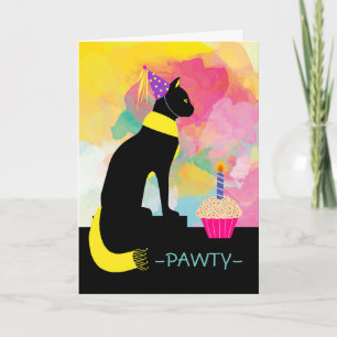 Convite PAWTY do Partido com Cat Preto e Pintura