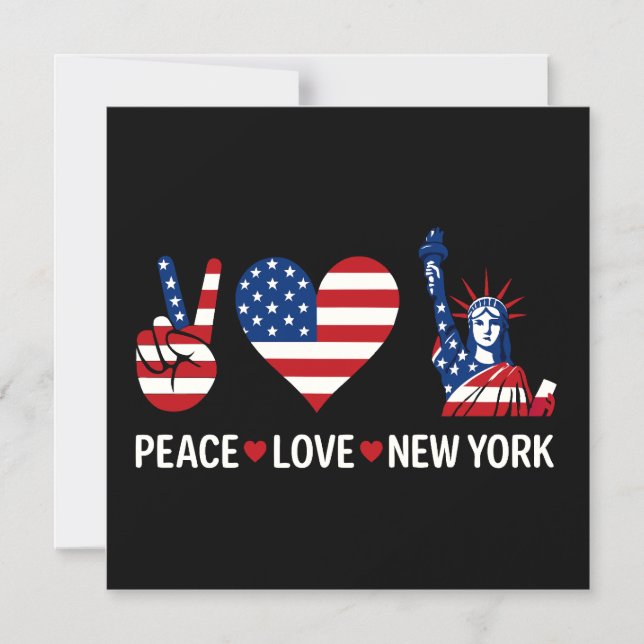 Convite Peace Love New York (Frente)