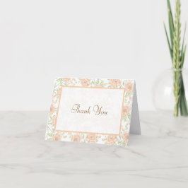 Convite Peach Rose Wedding Thank You Cards
