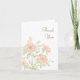Convite Peach Rose Wedding Thank You Cards