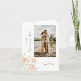 Convite Peach Rose Wedding Thank You Cards Photo