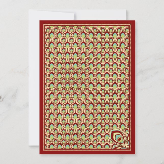 Convite Peacock Nouveau (Crimson) (Frente)