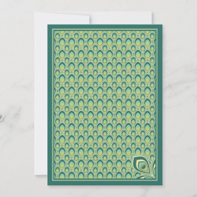 Convite Peacock Nouveau (Verde Verde) (Frente)