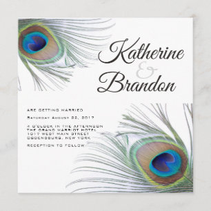 Convite Peacock Wedding