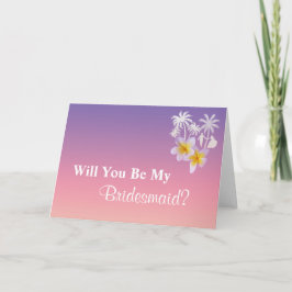 Convite Pedido da dama de honra do casamento de praia do