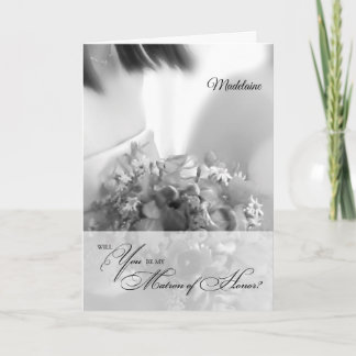 Convite Pedido de Matron de Honra para Bridesmaid BW