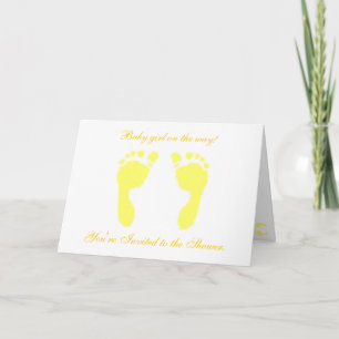 Convite Pegadas de Bebê (Amarelo)
