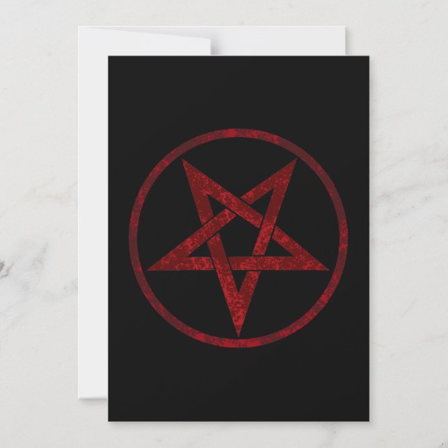 Convite Pentagrama do diabo vermelho (Frente)