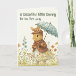 Convite Pequeno Chá de fraldas de Coelho para Garota