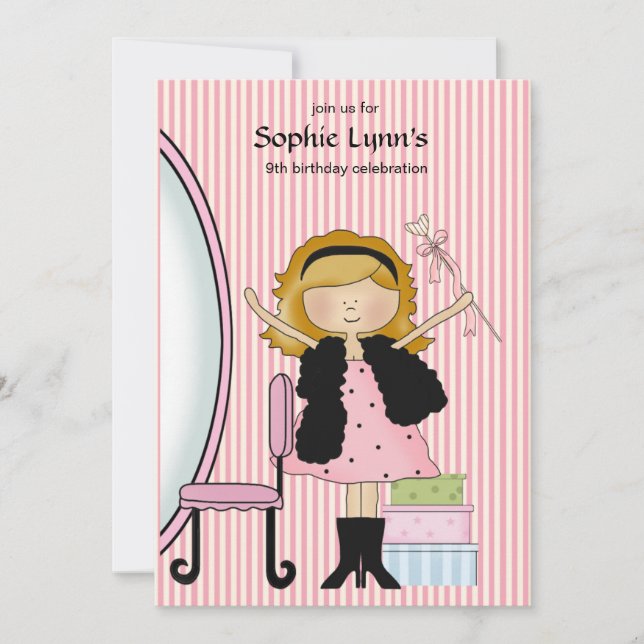 Convite pequeno do aniversário da diva (Frente)