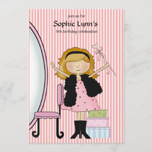 Convite pequeno do aniversário da diva