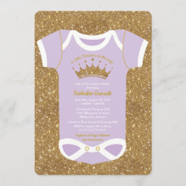 Convite pequeno do chá de fraldas da princesa