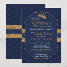 Convite pequeno real do príncipe chá de fraldas