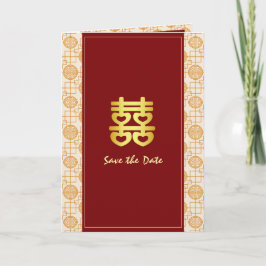 Convite Péranakan dobrado bilíngue do casamento chinês