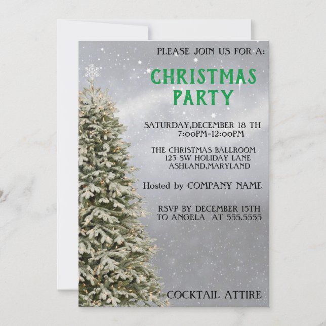 Convite perfeito, Legal, de árvore de pinheiro de  (Frente)