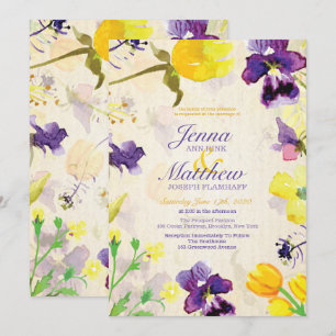 Convite Perfeito Para Casamento De Pansies