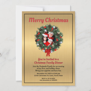 Convite Personalização da Foto da Família de Janto de Nata