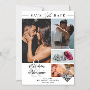 Convite Personalizado 4 Colagem de Fotos Casamento Salvar 