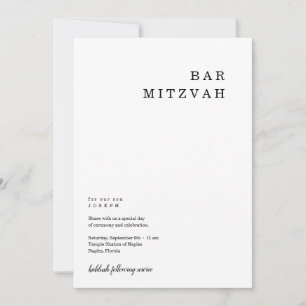 Convite Personalizado ao Bar Minimalista Mitzvah