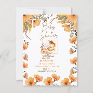 Convite PERSONALIZADO ao CHÁ de ORANGEBABY BRANCO