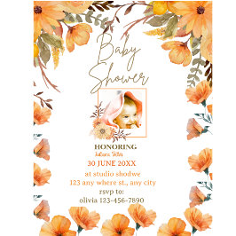 Convite PERSONALIZADO ao CHÁ de ORANGEBABY BRANCO