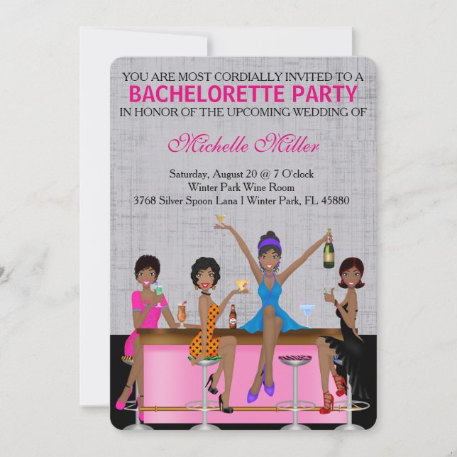 Convite Personalizado Bachelorette Chic Bash (Frente)
