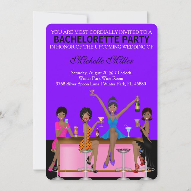 Convite Personalizado Bachelorette Chic Bash (Frente)
