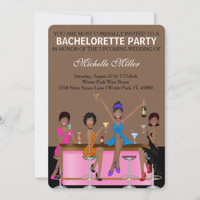 Convite Personalizado Bachelorette Chic Bash (Frente)