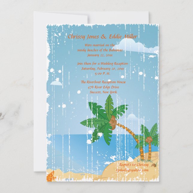 Convite Personalizado Beach Grunge (Frente)