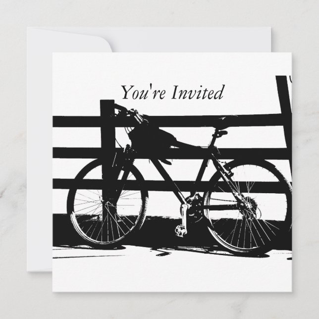 Convite Personalizado ©Black & White Bike at Sea (Frente)