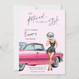 Convite Personalizado Cadillac Rosa Aposentadoria