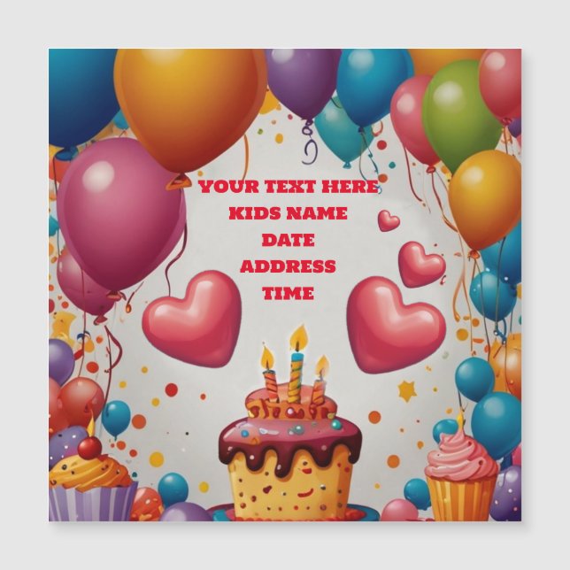 Convite Personalizado Cartão Postal de Aniversário (Frente)