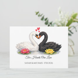 Convite Personalizado Cisnes Dois Corações Um Amor