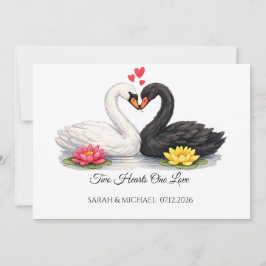 Convite Personalizado Cisnes Dois Corações Um Amor