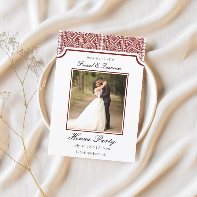 Convite Personalizado com Foto de Henna Árabe (Criador carregado)