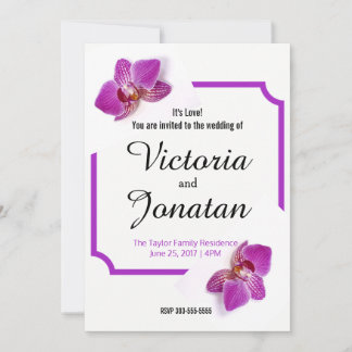Convite Personalizado da Fúchsia com Orquídeas par