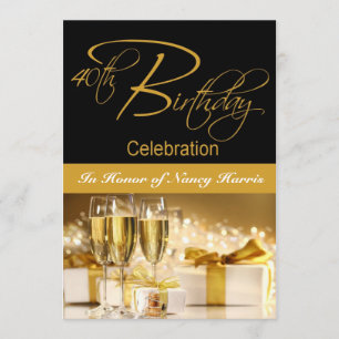 Convite Personalizado de aniversário de 40 anos