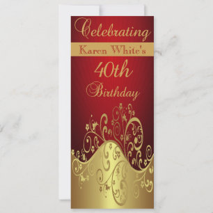 Convite Personalizado de aniversário de 40 anos
