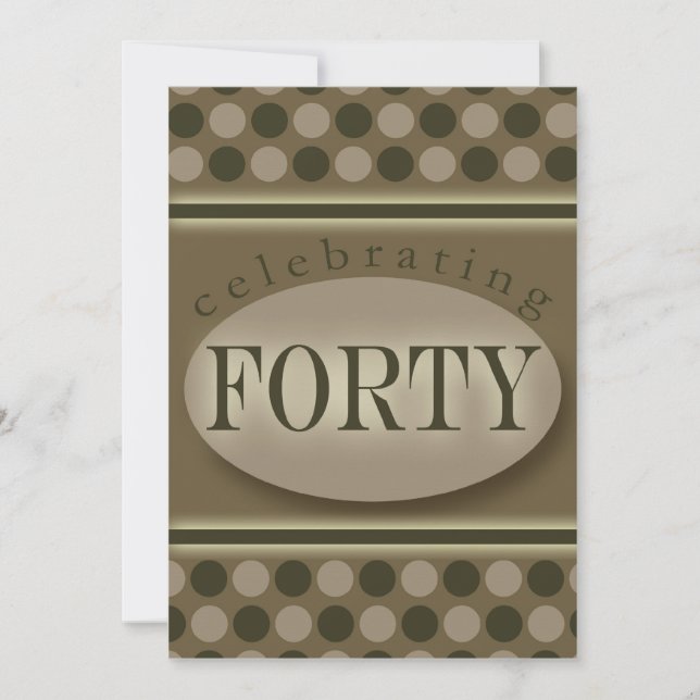 Convite Personalizado de aniversário de 40 anos (Frente)