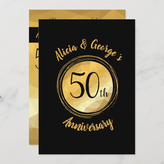 Convite personalizado de aniversário de casamento  (Frente/Verso)