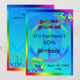 Convite Personalizado de Aniversário de Hippie