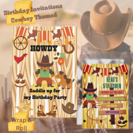 Convite Personalizado de Aniversário do Cowboy